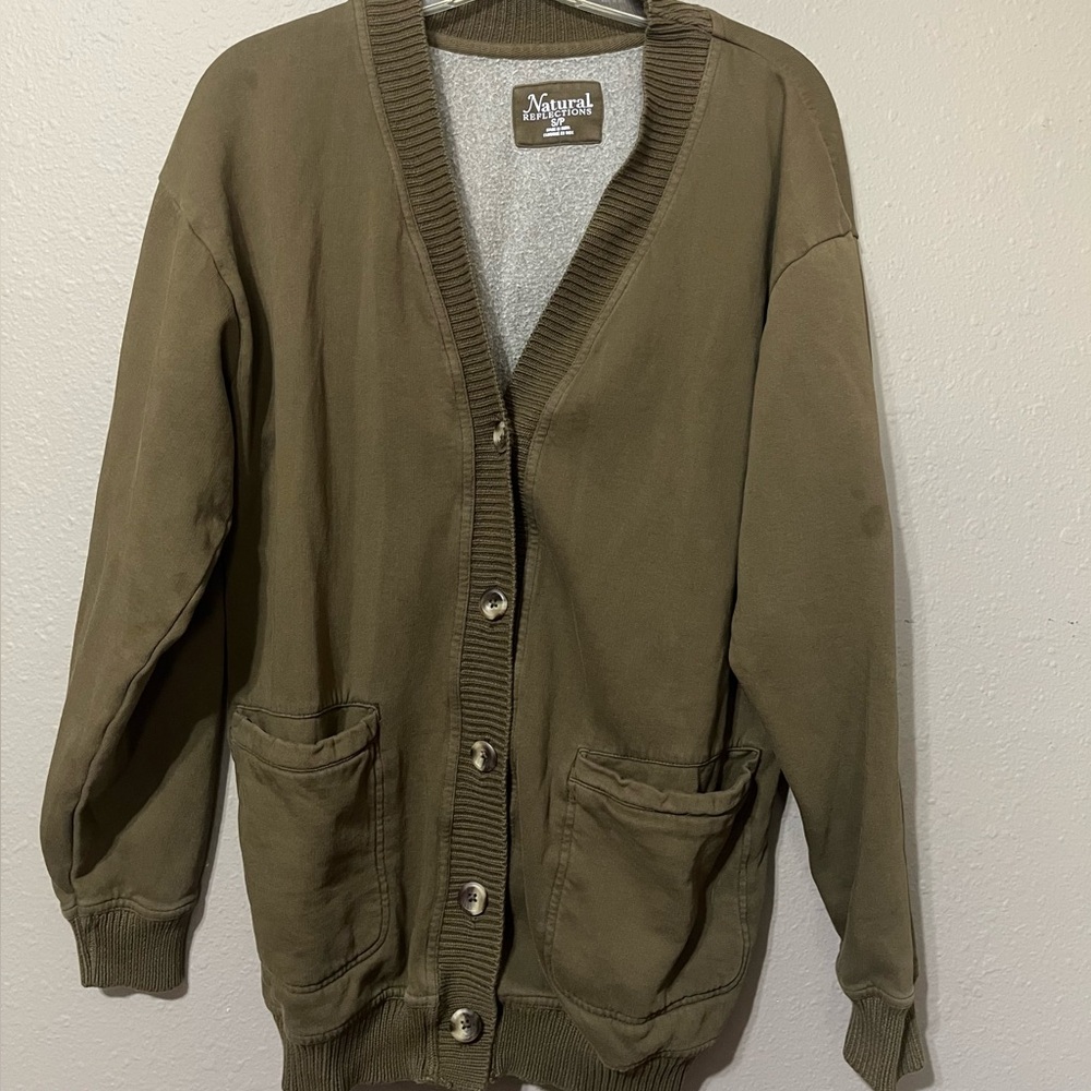 Natural reflections Olive green cardigan